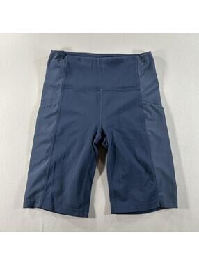 Athleta Biker Shorts Ribbed Blue Pockets Women's XS